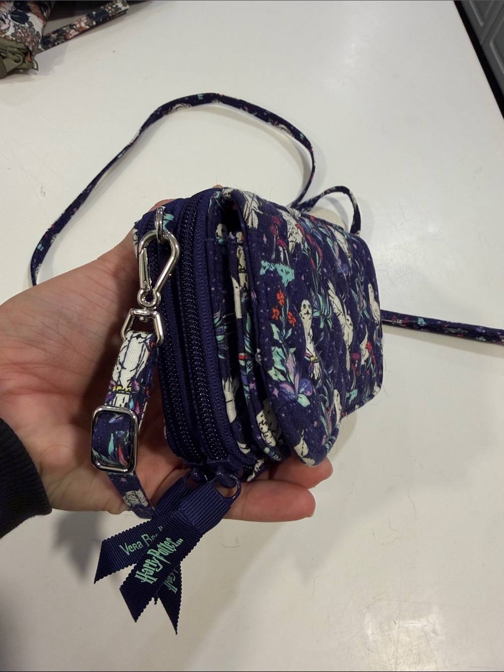 Vera Bradley Navy Harry Potter Floral Crossbody Wallet - Picture 2 of 7